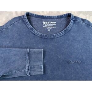 Fair Harbor Vintage Washed Saltaire Crewneck Sweatshirt Sweater Men XL Blue